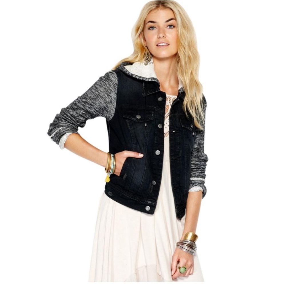 Free People Denim Sweater Jacket